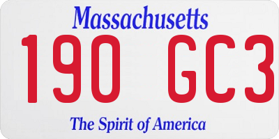MA license plate 190GC3