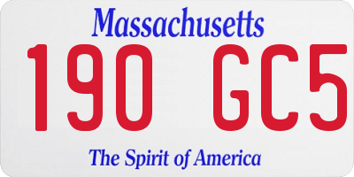 MA license plate 190GC5