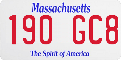 MA license plate 190GC8