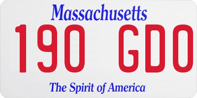 MA license plate 190GD0