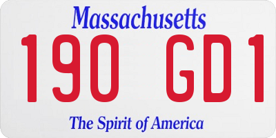 MA license plate 190GD1
