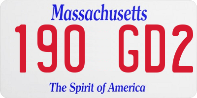 MA license plate 190GD2