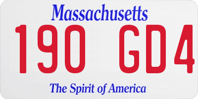 MA license plate 190GD4