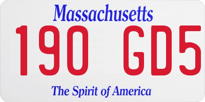 MA license plate 190GD5