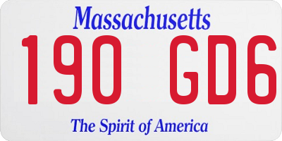 MA license plate 190GD6