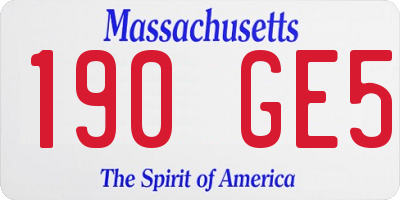 MA license plate 190GE5