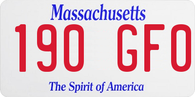 MA license plate 190GF0