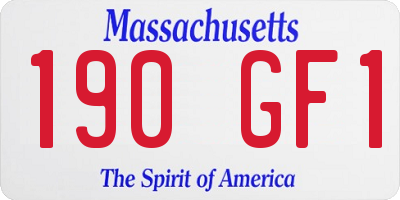 MA license plate 190GF1