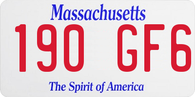 MA license plate 190GF6