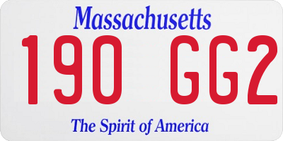 MA license plate 190GG2
