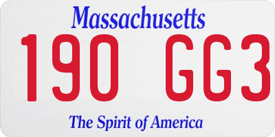 MA license plate 190GG3