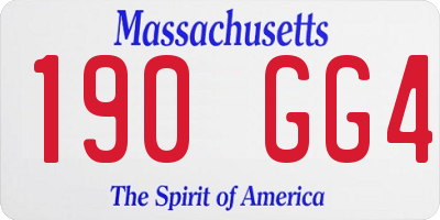 MA license plate 190GG4
