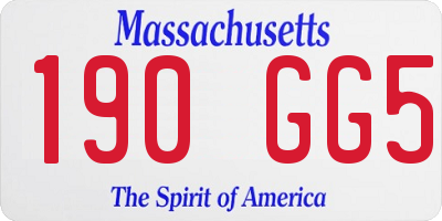 MA license plate 190GG5