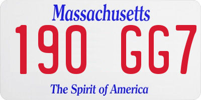 MA license plate 190GG7