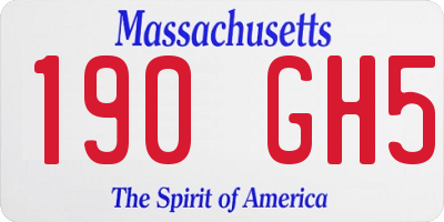 MA license plate 190GH5