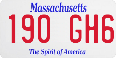 MA license plate 190GH6