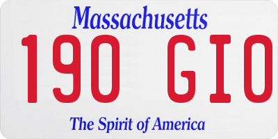 MA license plate 190GI0