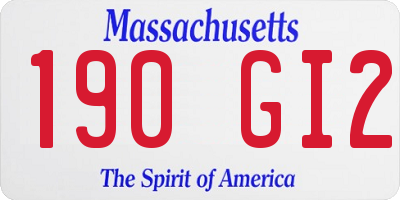 MA license plate 190GI2