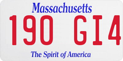 MA license plate 190GI4