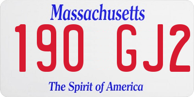 MA license plate 190GJ2