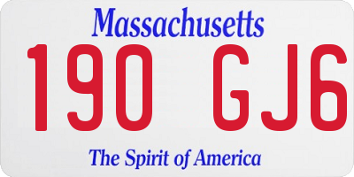 MA license plate 190GJ6