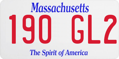 MA license plate 190GL2