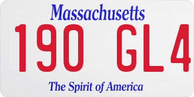 MA license plate 190GL4