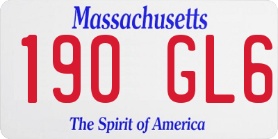 MA license plate 190GL6