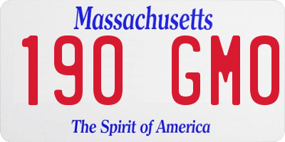 MA license plate 190GM0
