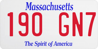 MA license plate 190GN7