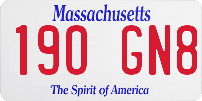 MA license plate 190GN8