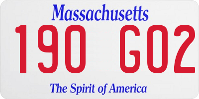 MA license plate 190GO2