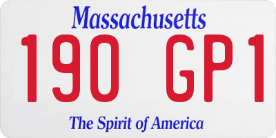 MA license plate 190GP1