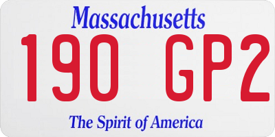 MA license plate 190GP2