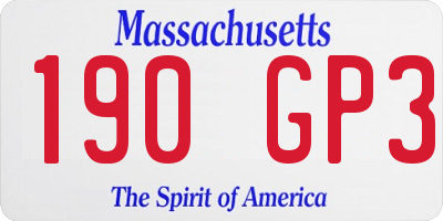 MA license plate 190GP3