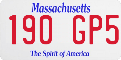 MA license plate 190GP5