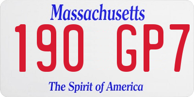 MA license plate 190GP7