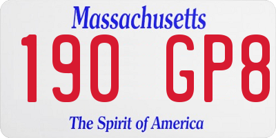 MA license plate 190GP8