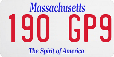 MA license plate 190GP9