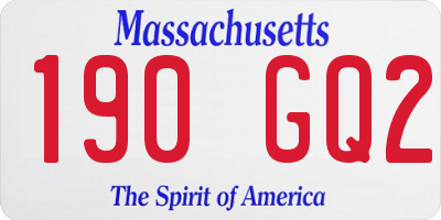 MA license plate 190GQ2