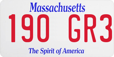 MA license plate 190GR3