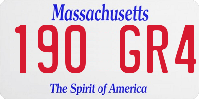 MA license plate 190GR4
