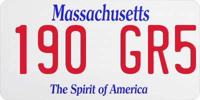 MA license plate 190GR5