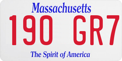 MA license plate 190GR7