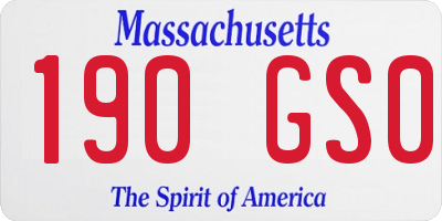 MA license plate 190GS0