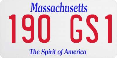 MA license plate 190GS1