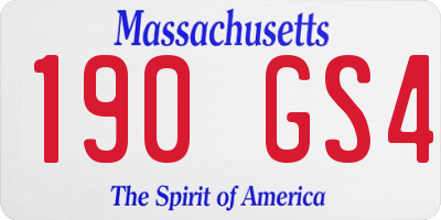MA license plate 190GS4