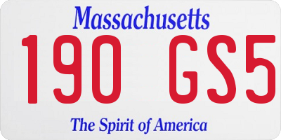 MA license plate 190GS5