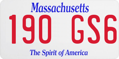 MA license plate 190GS6
