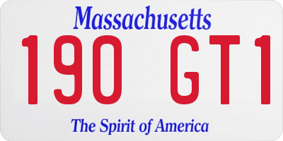 MA license plate 190GT1